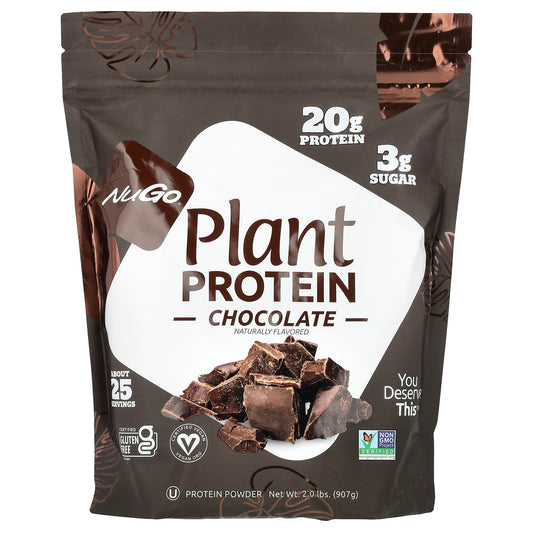 NuGo Nutrition, Plant Protein, Chocolate, 2 lbs (907 g) - Image 1