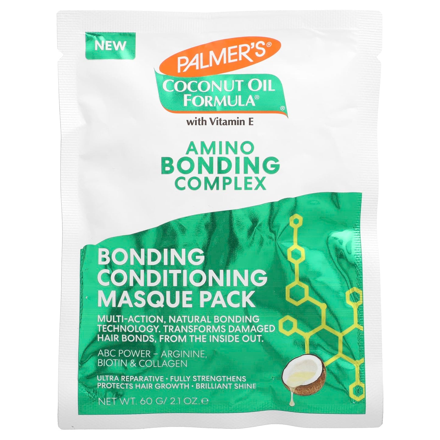 Palmer's, Coconut Oil Formula® with Vitamin E, Amino Bonding Complex, Bonding Conditioning Masque Pack, 2.1 oz (60 g) - Image 1