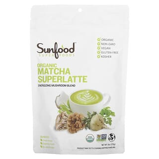 Sunfood USDA Organic Matcha Superlatte, 6 oz - Energizing Superfood Latte