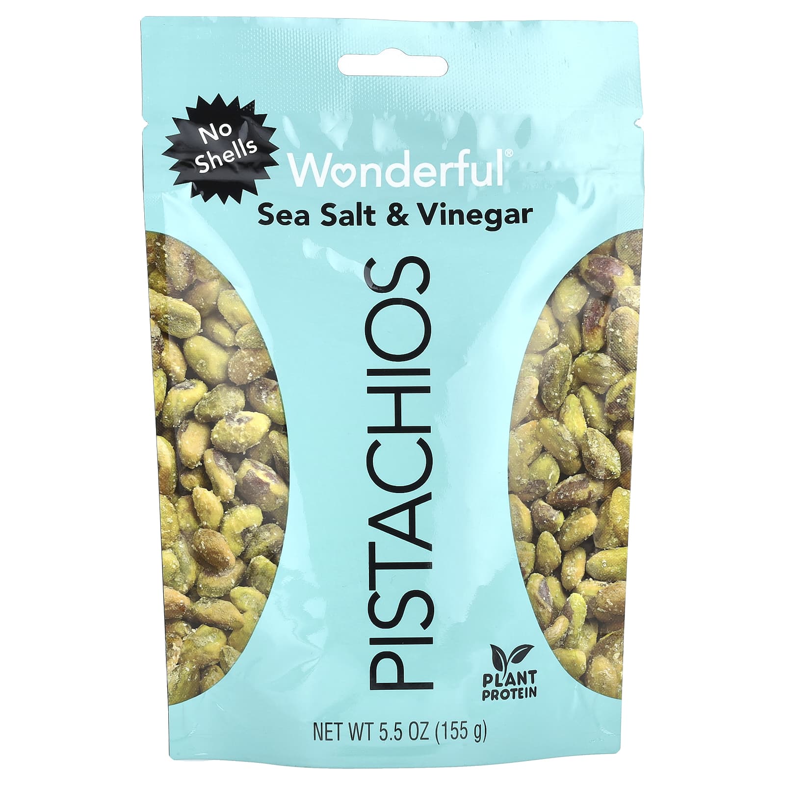 Wonderful Pistachios, Sea Salt & Vinegar, No Shells, 5.5 oz (155 g) - Image 1
