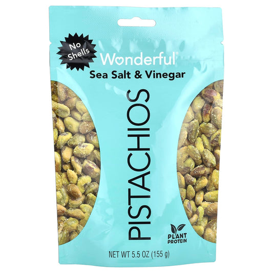 Wonderful Pistachios, Sea Salt & Vinegar, No Shells, 5.5 oz (155 g) - Image 1