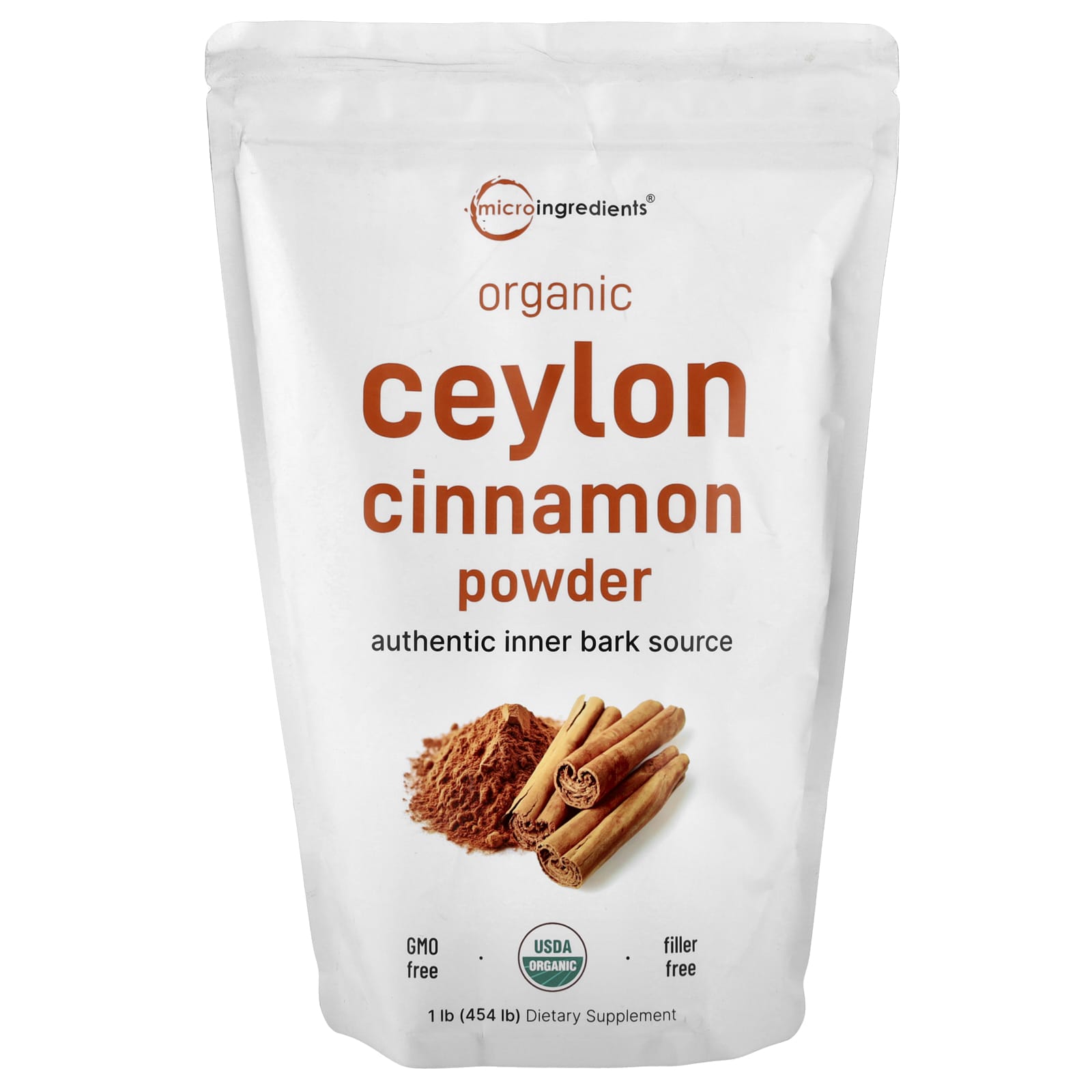 Micro Ingredients, Organic Ceylon Cinnamon Powder, 1 lb (454 g) - Image 1