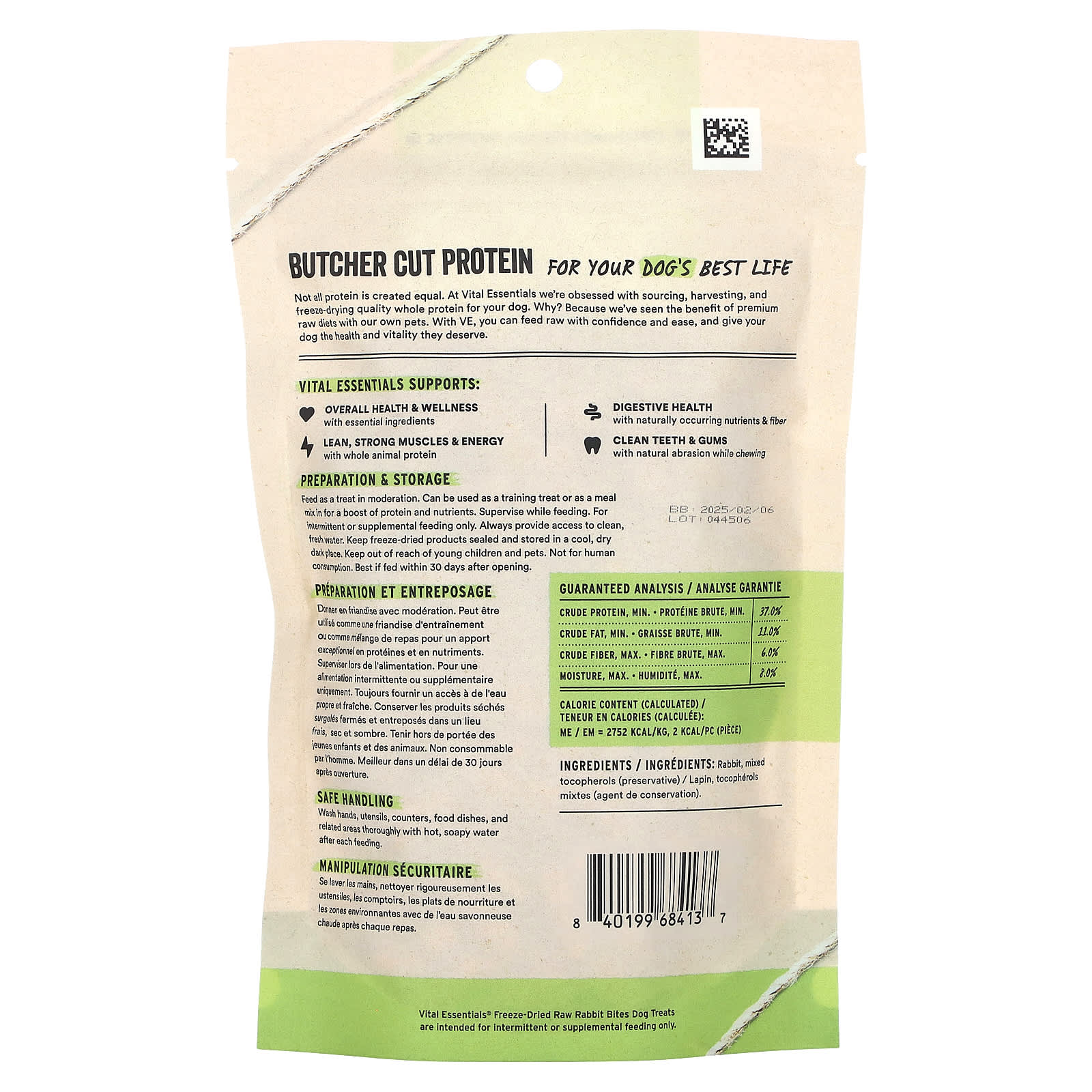 Vital Essentials, Freeze-Dried Raw Dog Treats, Rabbit Bites, 2 oz (56.7 g) - Image 2
