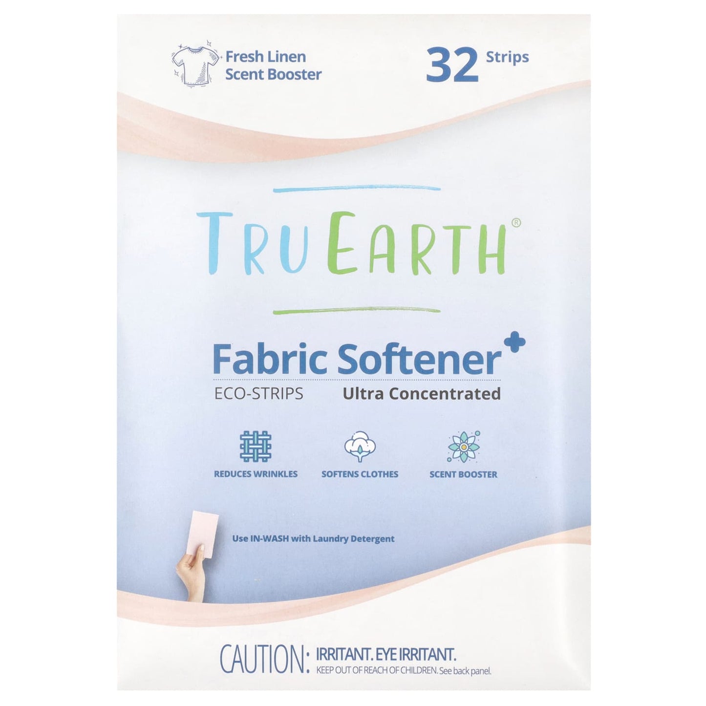 Tru Earth, Eco-Strips®, Fabric Softener, Ultra Concentrated, Fresh Linen, 32 Strips - Image 1