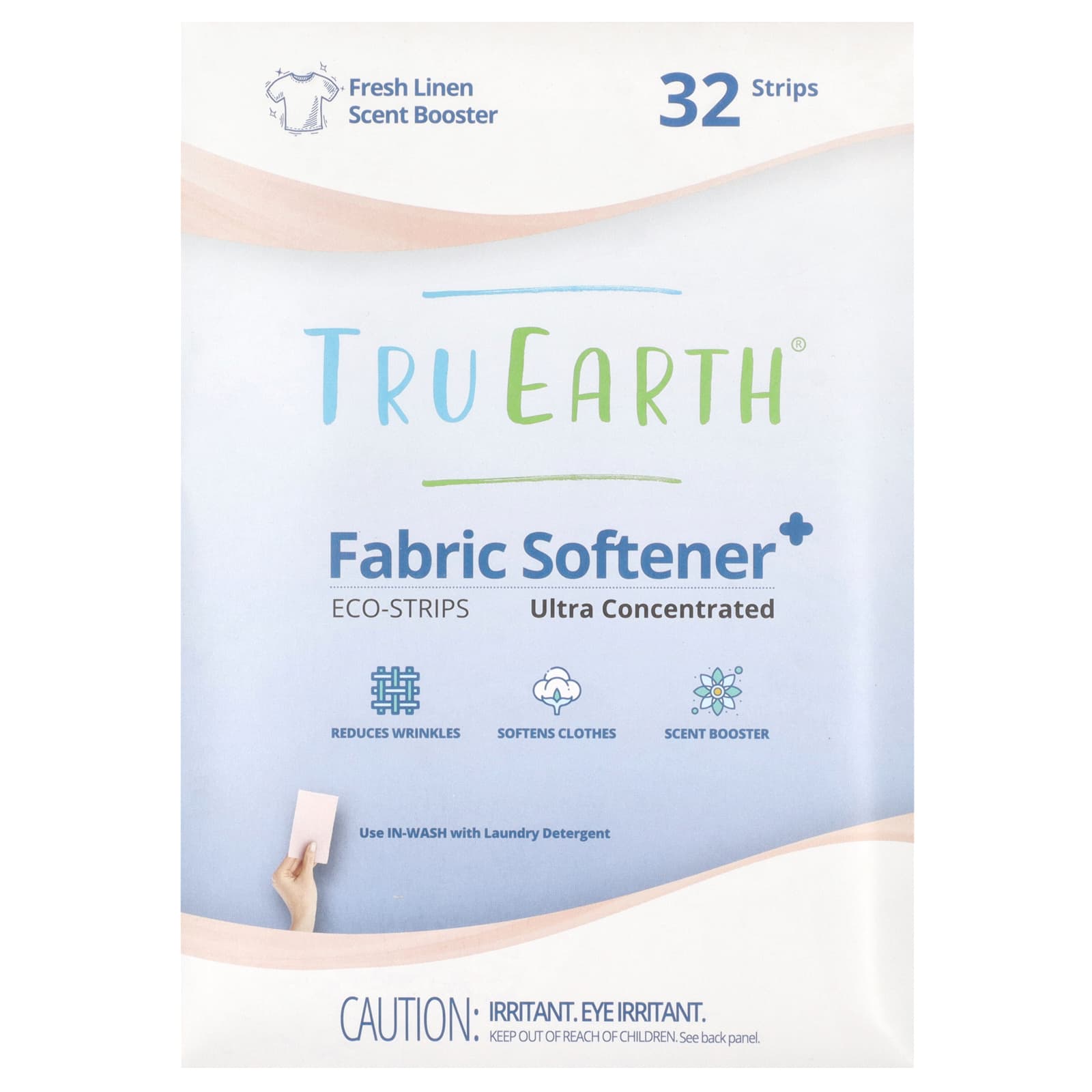 Tru Earth, Eco-Strips®, Fabric Softener, Ultra Concentrated, Fresh Linen, 32 Strips - Image 1