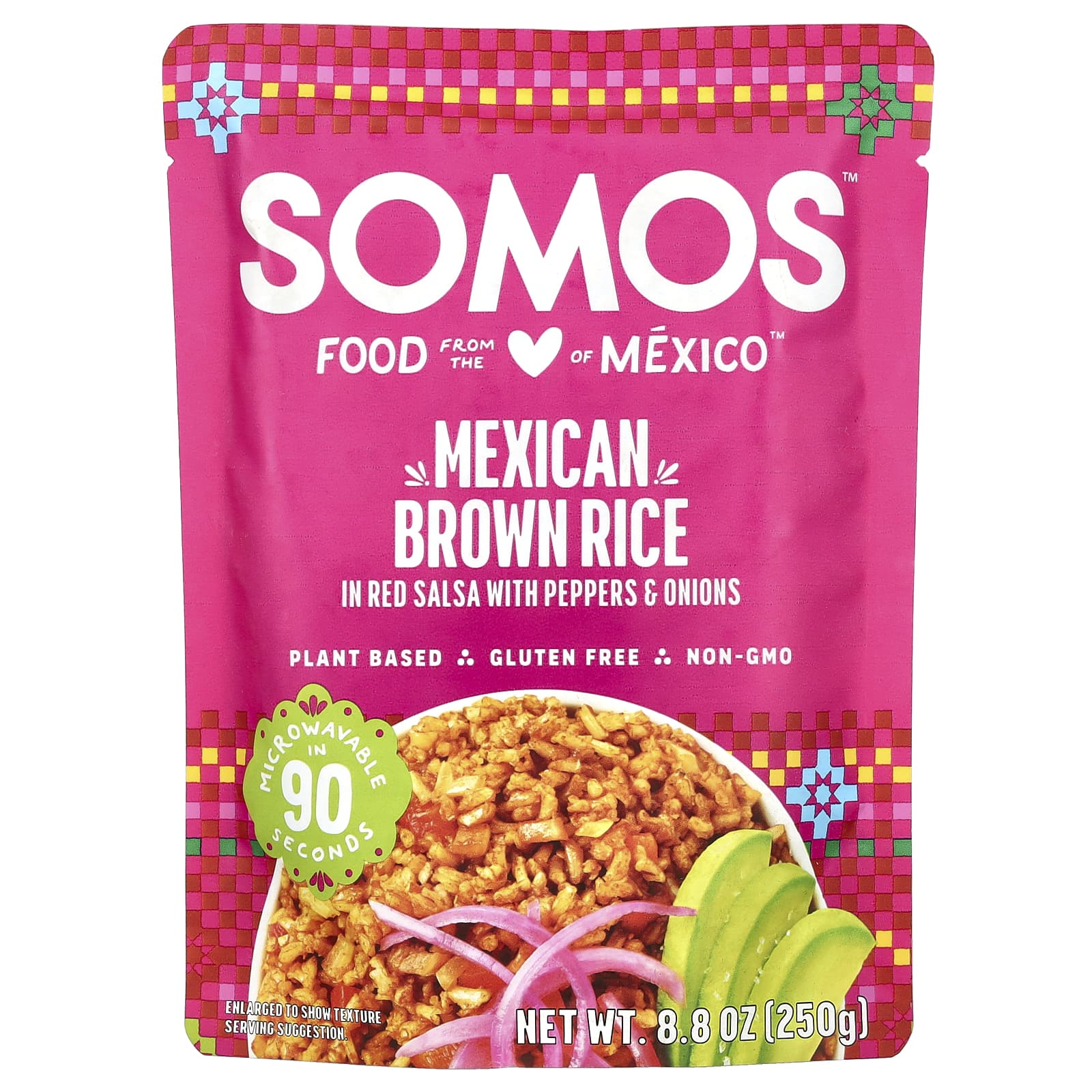 Somos, Mexican Brown Rice In Red Salsa With Peppers & Onions, 8.8 oz (250 g) - Image 1