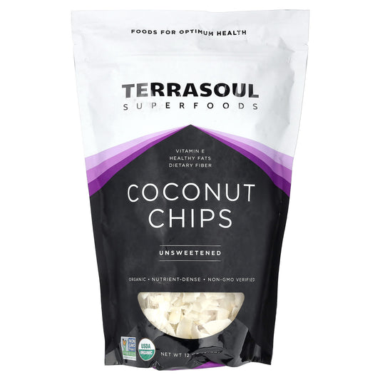 Terrasoul Superfoods, Coconut Chips, Unsweetened, 12 oz (340 g) - Image 1