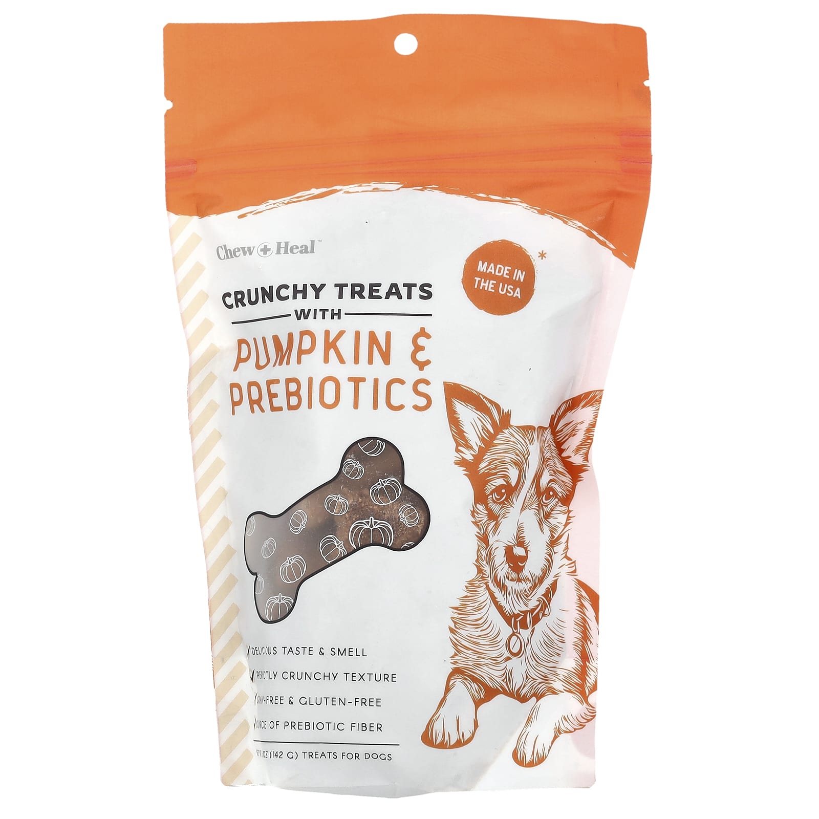 Crunchy Pumpkin Treats with Prebiotics for Dogs - Chew + Heal - Image 1
