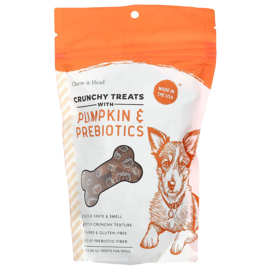 Crunchy Pumpkin Treats with Prebiotics for Dogs - Chew + Heal - Image 1