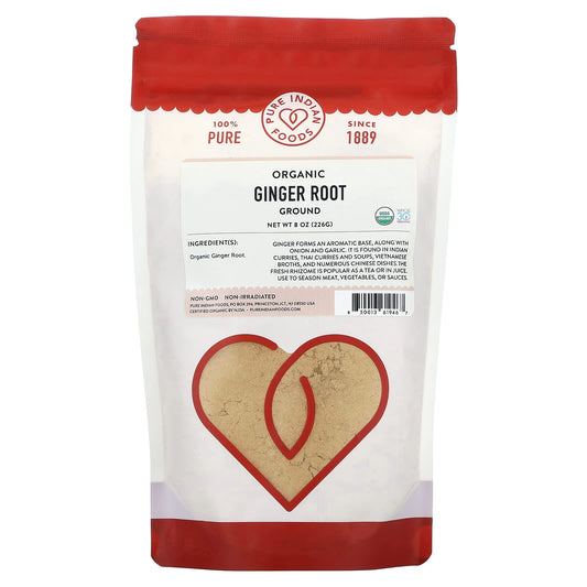 Pure Indian Foods, Organic Ginger Root, Ground, 8 oz (226 g) - Image 1