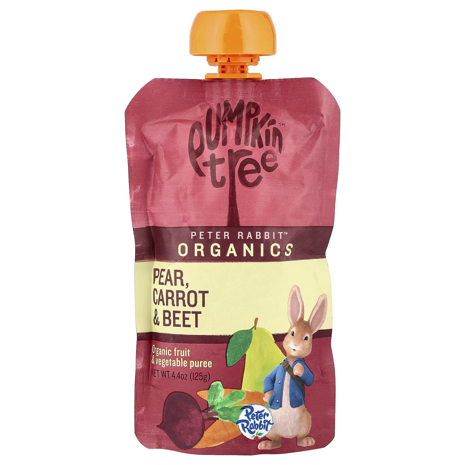 Pumpkin Tree Organics, Peter Rabbit™ Organics, Organic Fruit & Vegetable Puree, Pear, Carrot & Beet, 4.4 oz (125 g) - Image 1