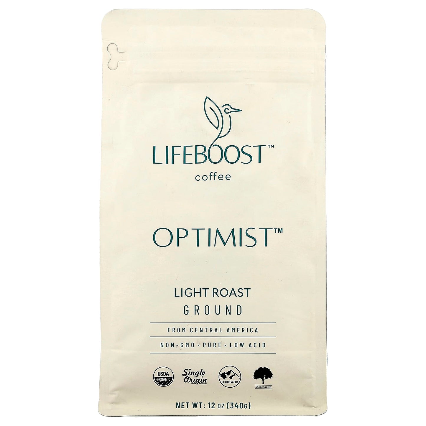 Lifeboost, Coffee, Optimist™, Ground, Light Roast, 12 oz (340 g) - Image 1