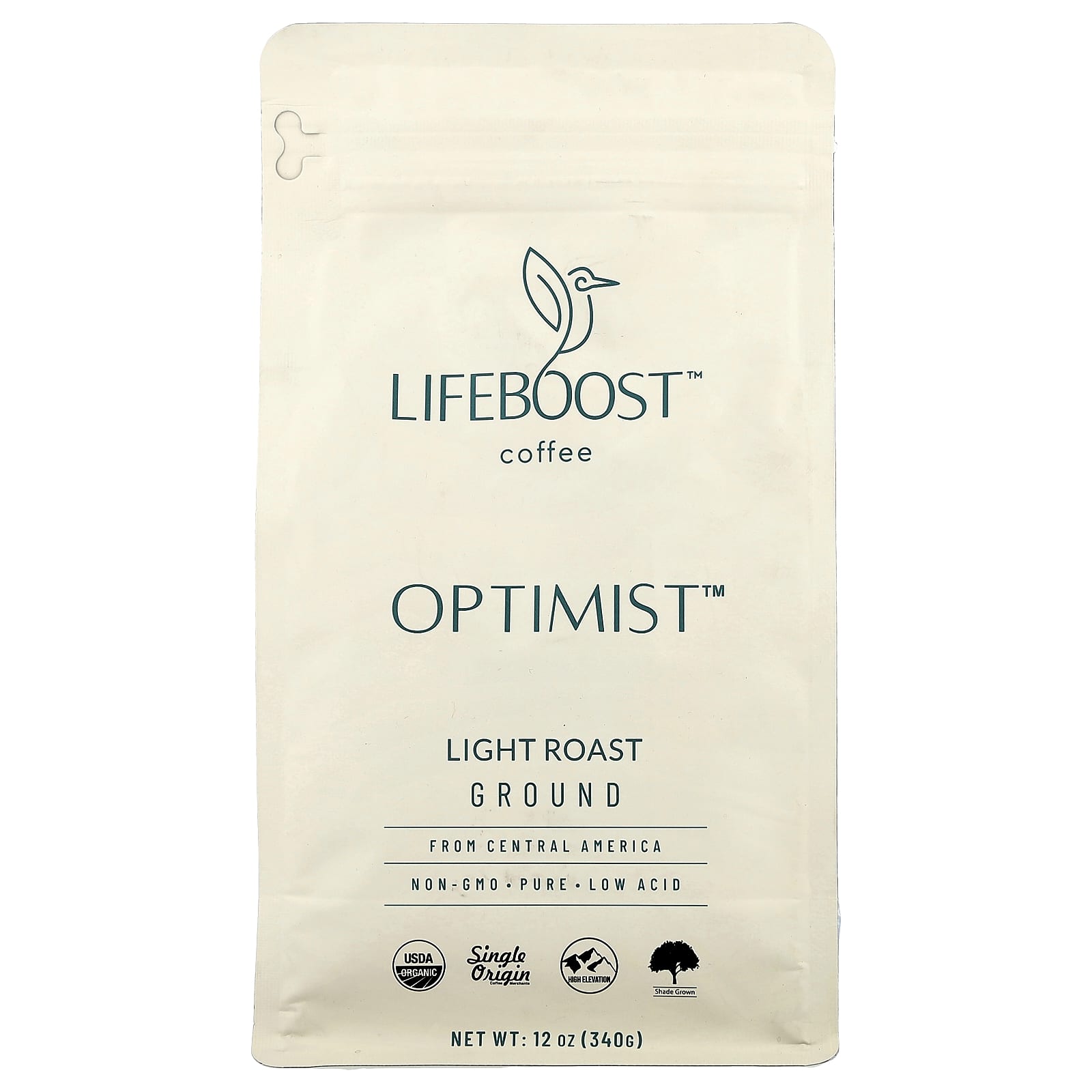 Lifeboost, Coffee, Optimist™, Ground, Light Roast, 12 oz (340 g) - Image 1