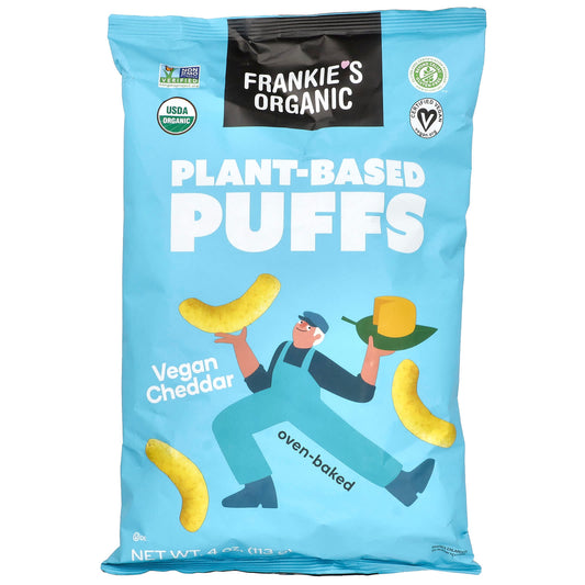 Vegan Cheddar Puffs by Frankie's Organic, USDA Organic, 4 oz - Image 1
