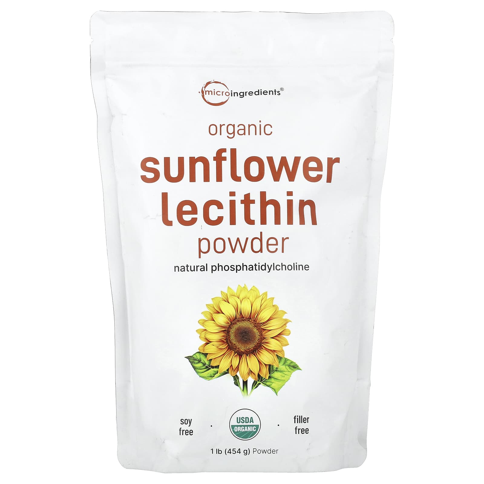 Micro Ingredients, Organic Sunflower Lecithin Powder, 1 lb (454 g) - Image 1