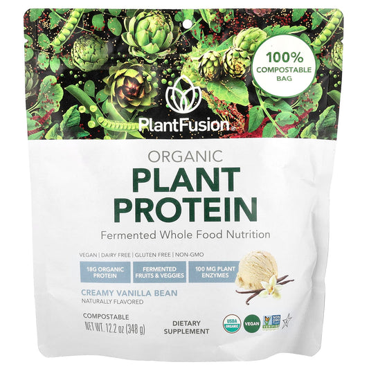 PlantFusion, Organic Plant Protein, Creamy Vanilla Bean , 12.2 oz (348 g) - Image 1