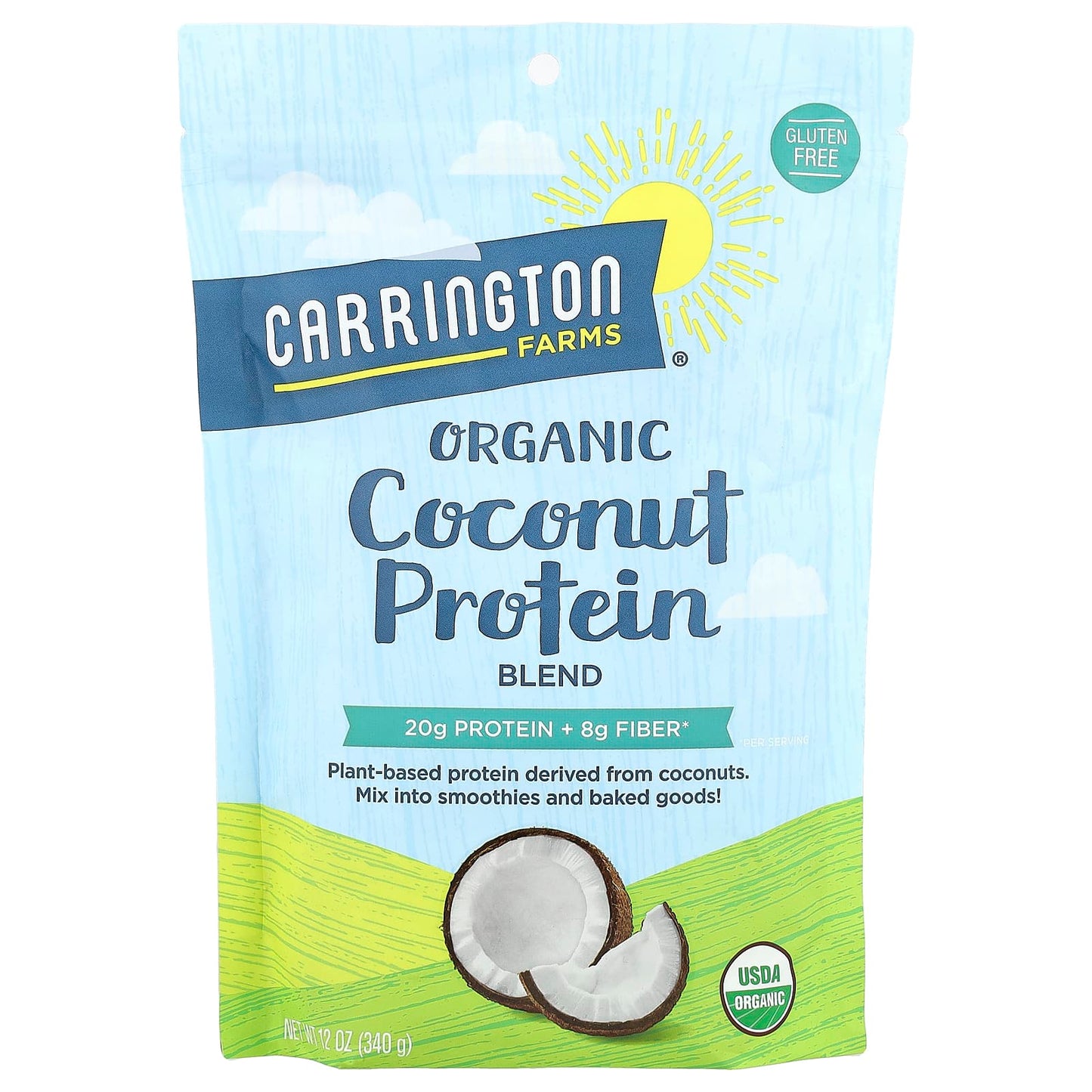 Organic Coconut Protein Blend by Carrington Farms - 20g Protein & 8g Fiber - Image 1