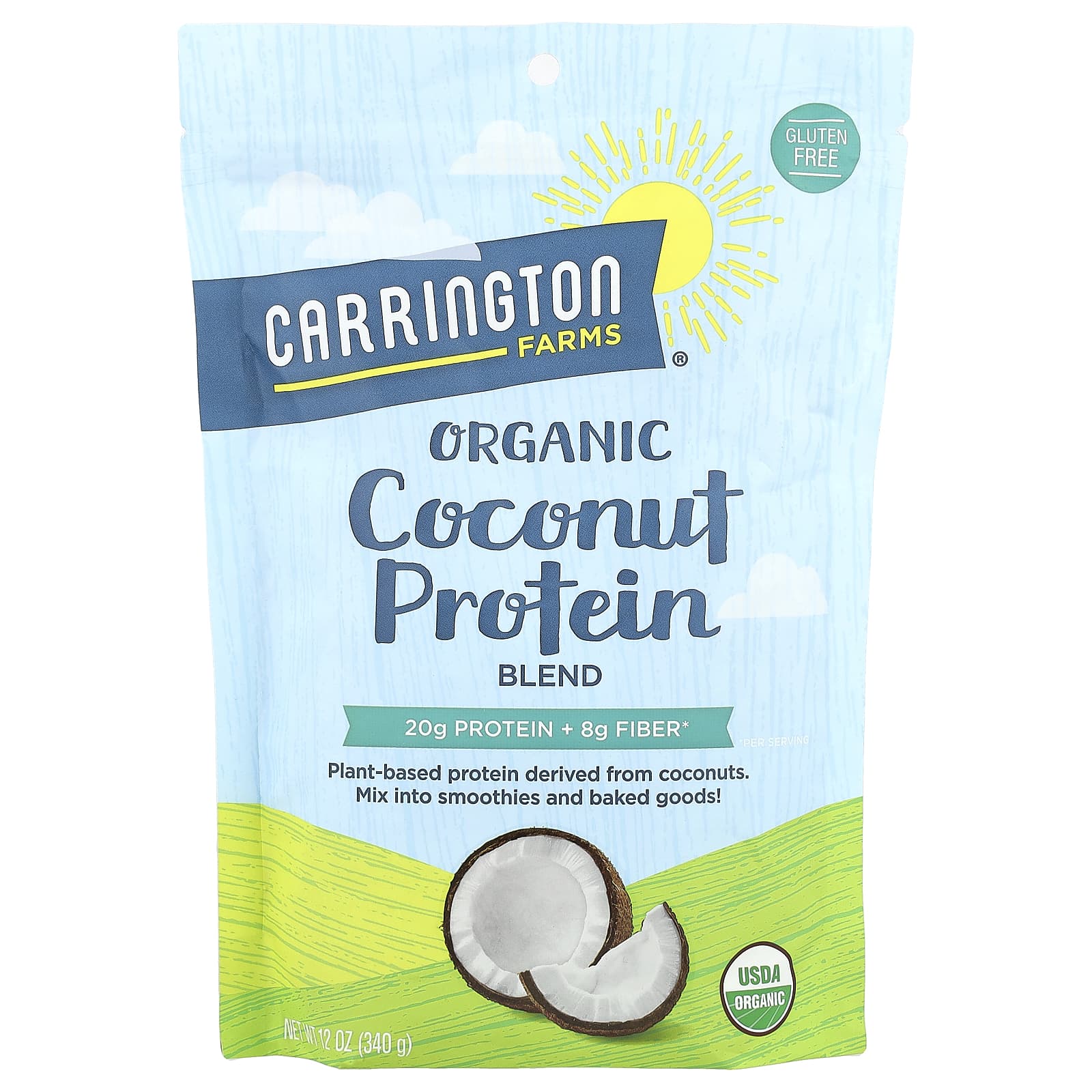 Organic Coconut Protein Blend by Carrington Farms - 20g Protein & 8g Fiber - Image 1