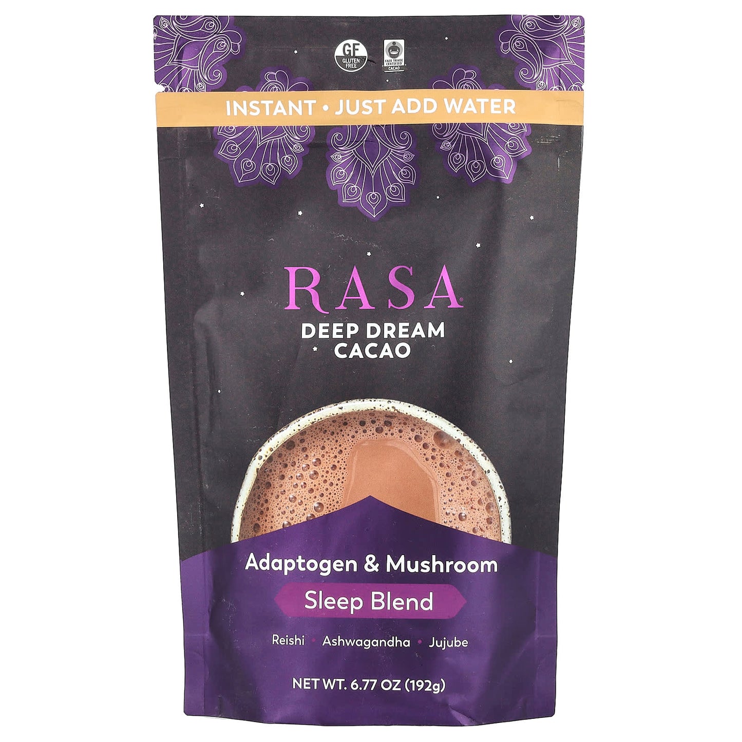 Rasa, Adaptogen & Mushroom Sleep Blend, Instant, Deep Dream Cacao, 6.77 oz (192 g) - Image 1