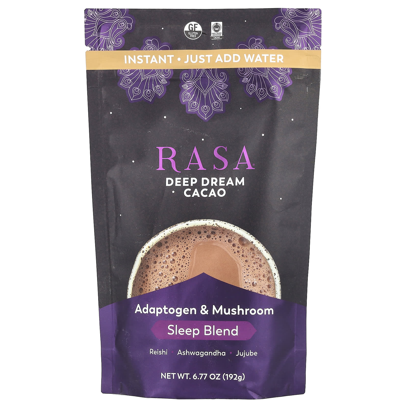 Rasa, Adaptogen & Mushroom Sleep Blend, Instant, Deep Dream Cacao, 6.77 oz (192 g) - Image 1