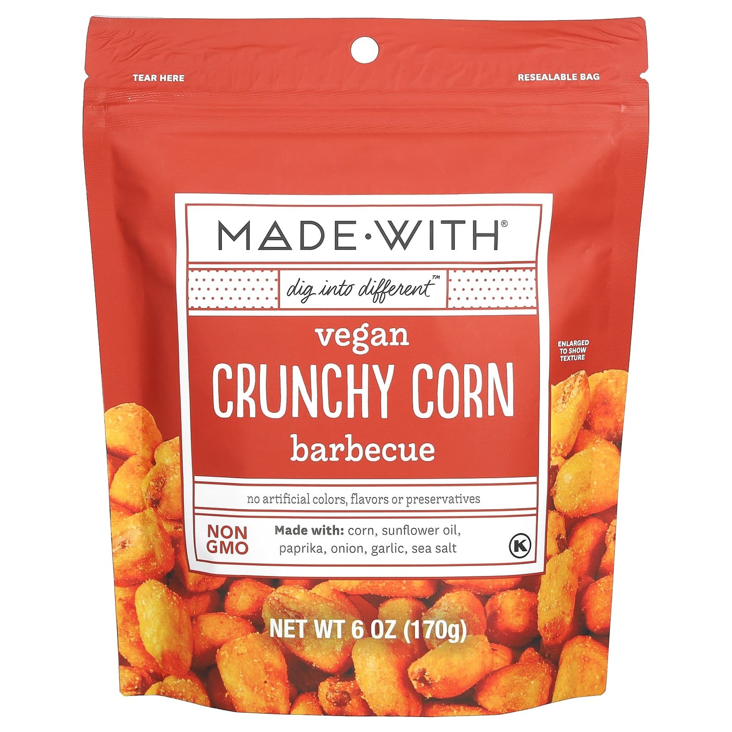 Made With, Vegan Crunchy Corn, Barbecue, 6 oz (170 g) - Image 1