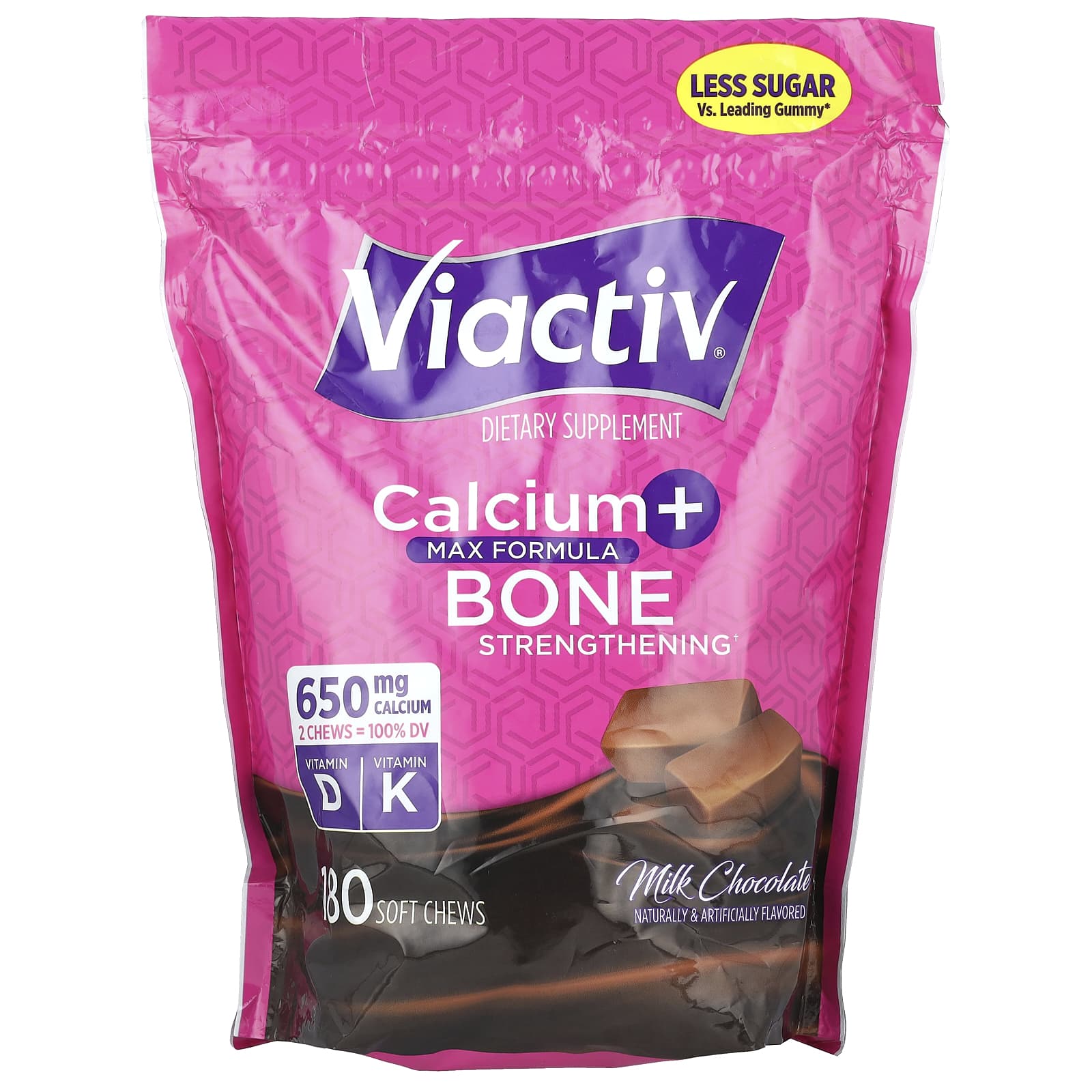 Viactiv, Calcium + Bone Strengthening, Milk Chocolate, 180 Soft Chews - Image 1