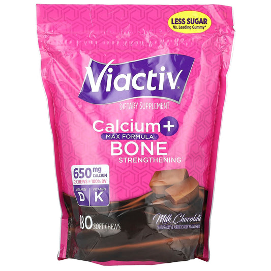 Viactiv, Calcium + Bone Strengthening, Milk Chocolate, 180 Soft Chews - Image 1