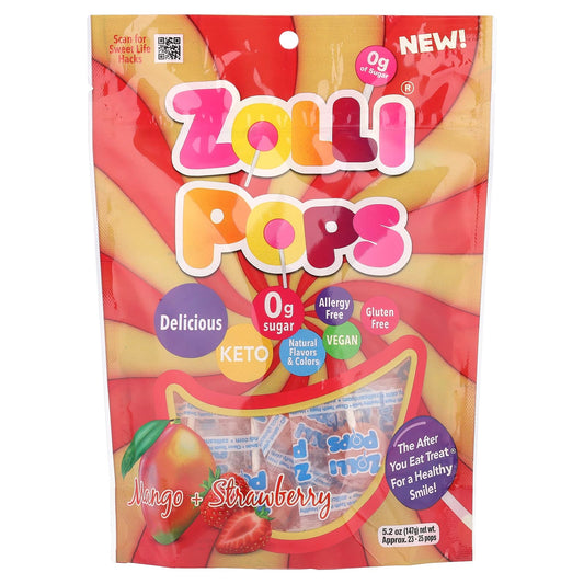 Zollipops, Suckers, Mango + Strawberry, 5.2 oz (147 g) - Image 1