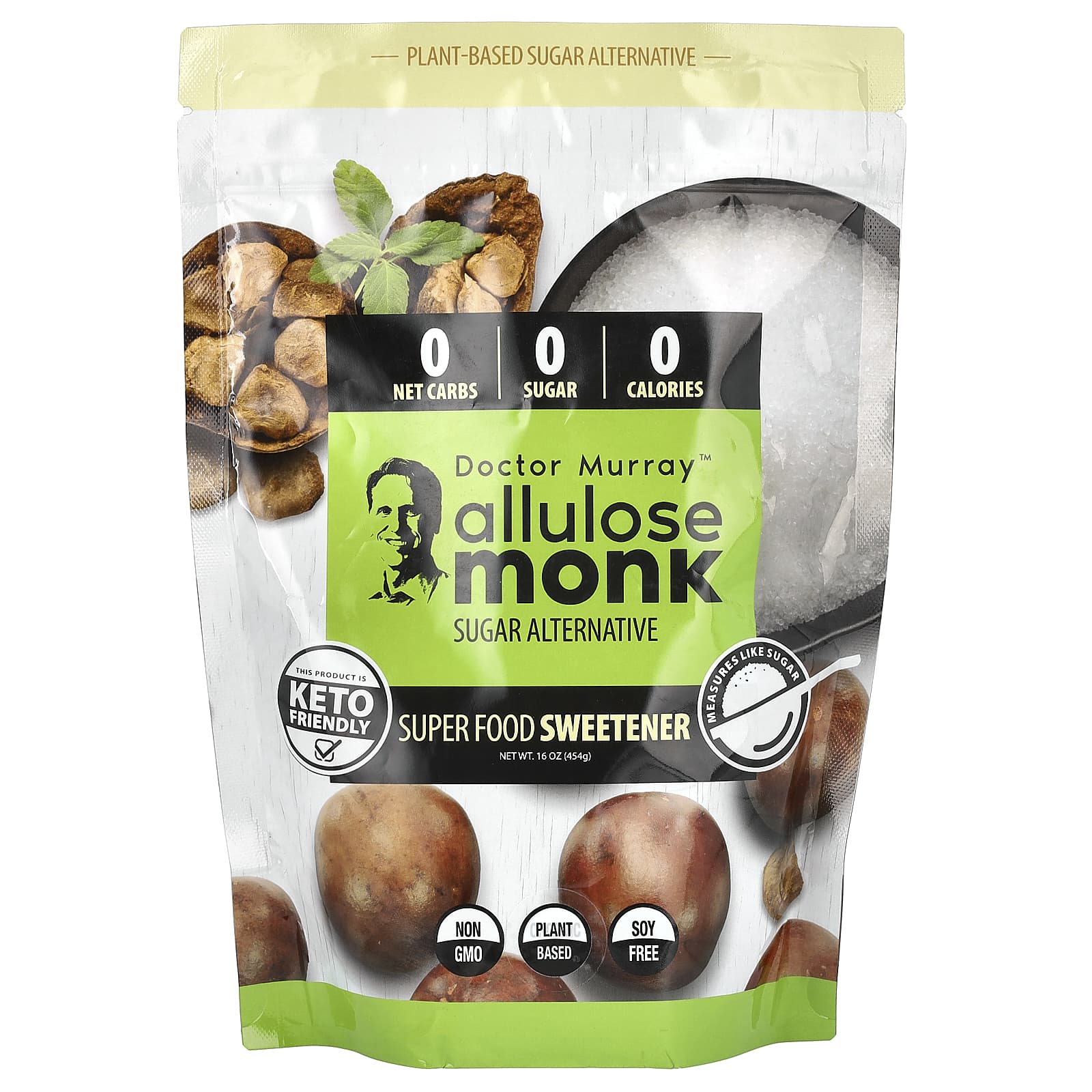 Dr. Murray's Allulose Monk Sugar Alternative, 16 oz (454g) - Keto Friendly - Image 1