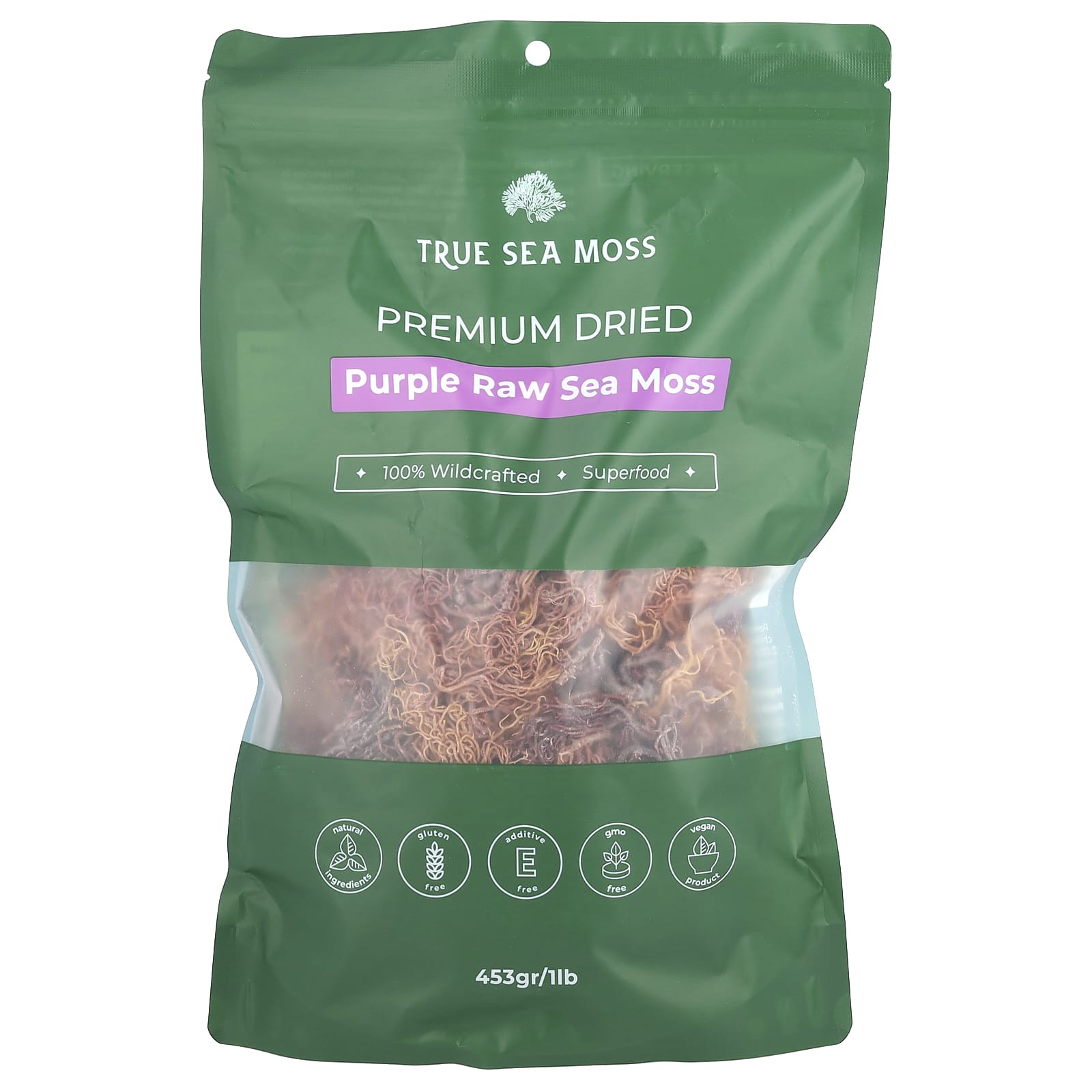 True Sea Moss, Purple Raw Sea Moss , 1 lb (453 g) - Image 1