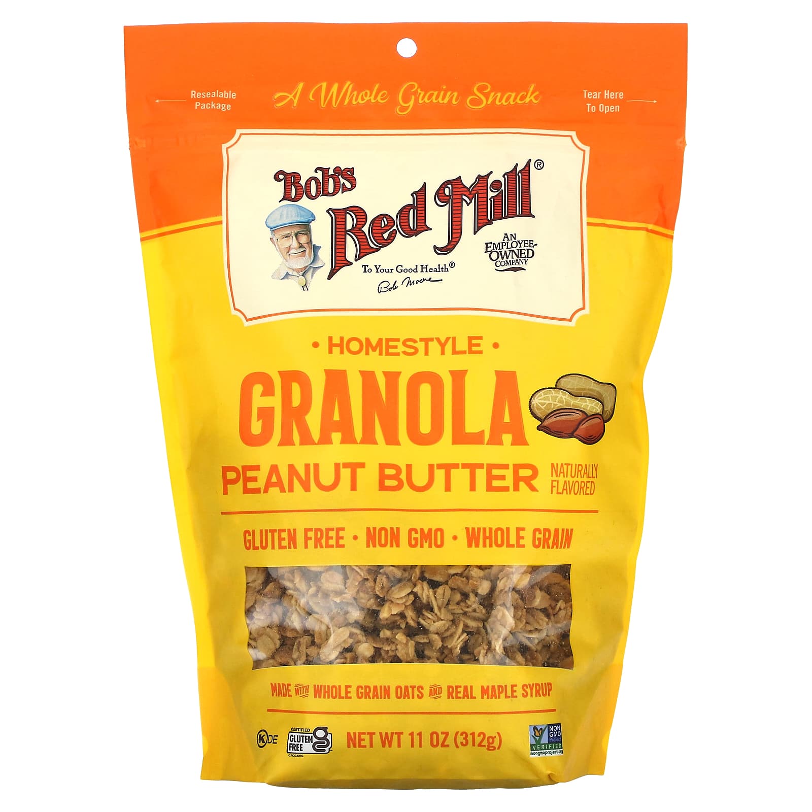 Bob's Red Mill Peanut Butter Homestyle Granola, Gluten-Free & Non-GMO - Image 1
