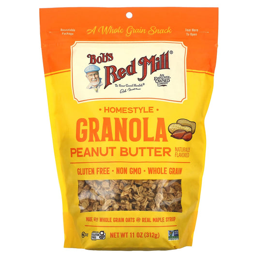 Bob's Red Mill Peanut Butter Homestyle Granola, Gluten-Free & Non-GMO - Image 1
