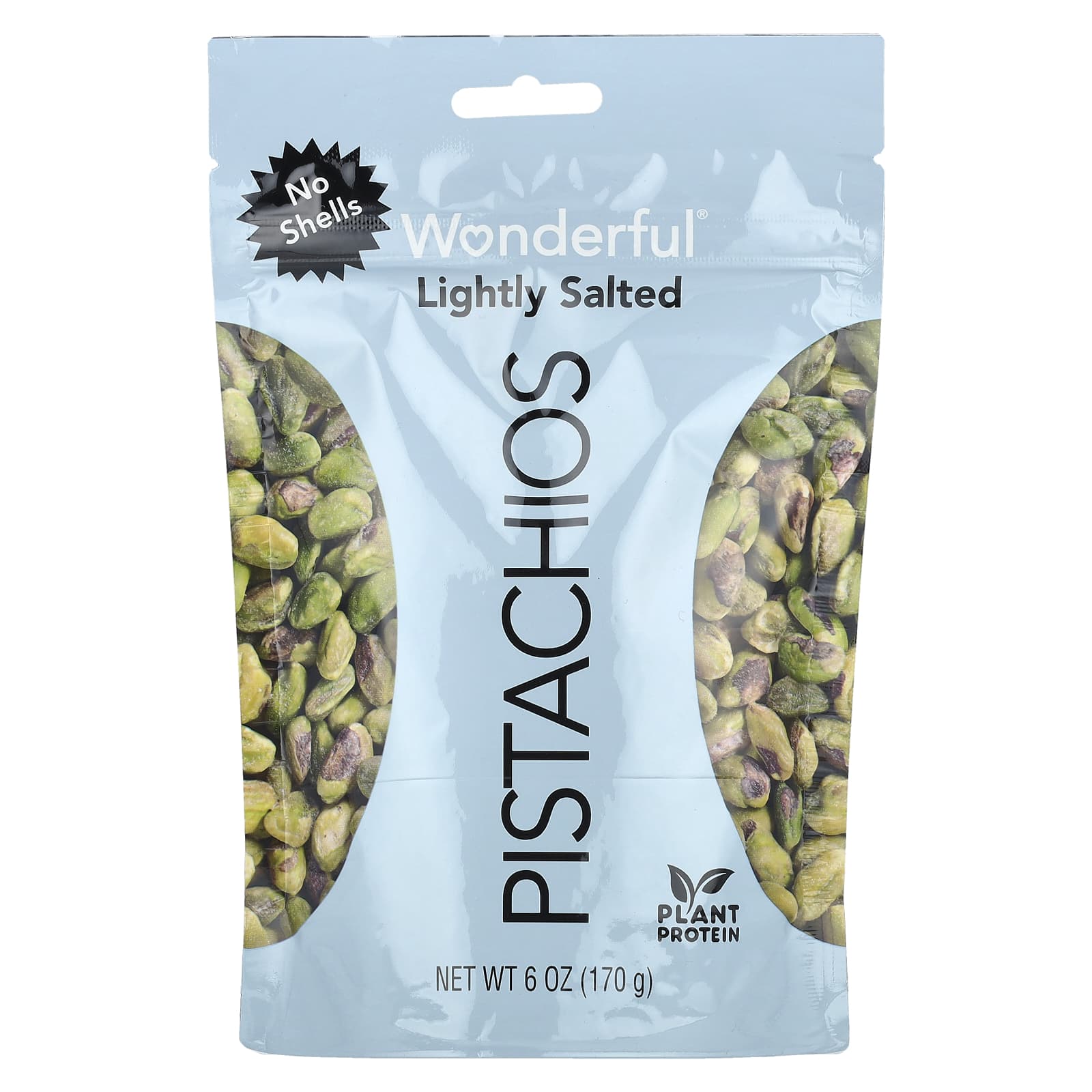 Wonderful Pistachios, Lightly Salted, No Shells, 6 oz (170 g) - Image 1