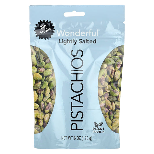 Wonderful Pistachios, Lightly Salted, No Shells, 6 oz (170 g) - Image 1