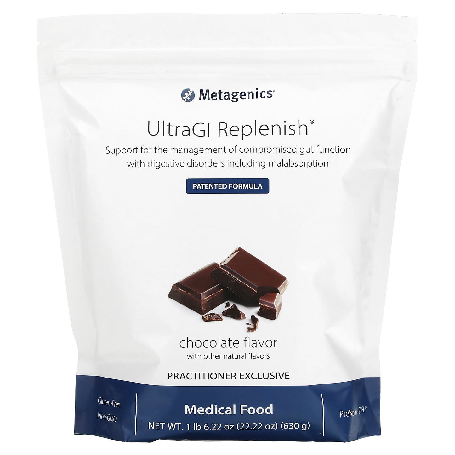 Metagenics, UltraGI Replenish, Chocolate, 22.22 oz (630 g) - Image 1
