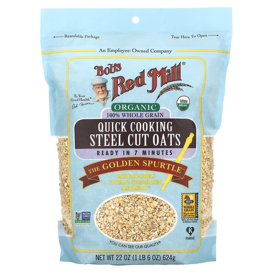 Organic Quick Cooking Steel Cut Oats by Bob's Red Mill, USDA Certified - Image 1