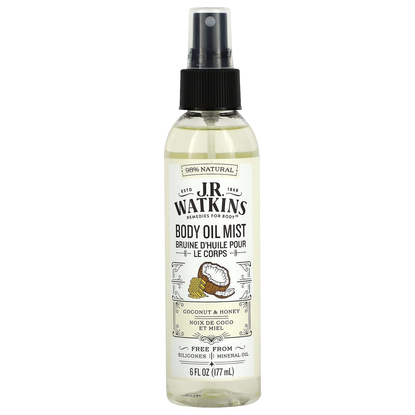 Natural Body Oil Mist by J R Watkins - 98% Natural Coconut & Honey - Image 1
