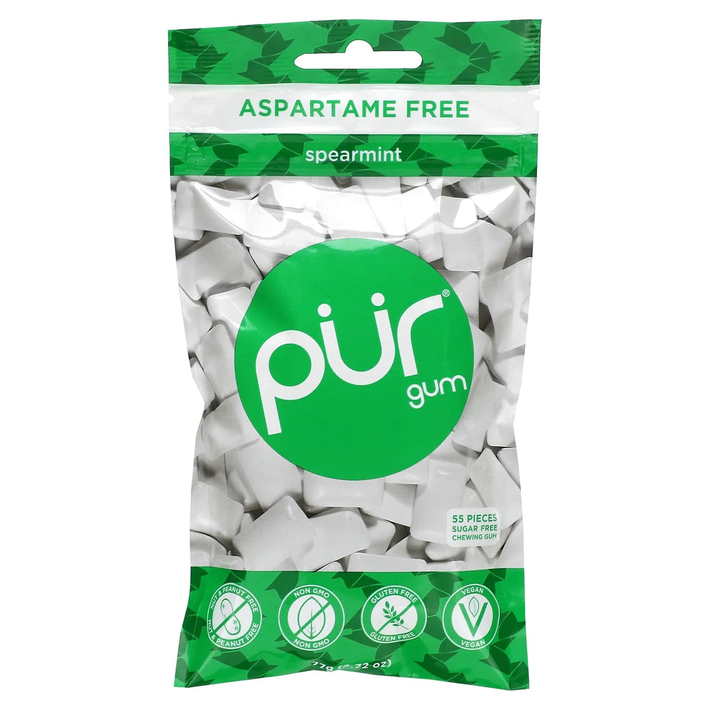 The PUR Company, Chewing Gum, Spearmint, 55 Pieces, 2.72 oz (77 g) - Image 1