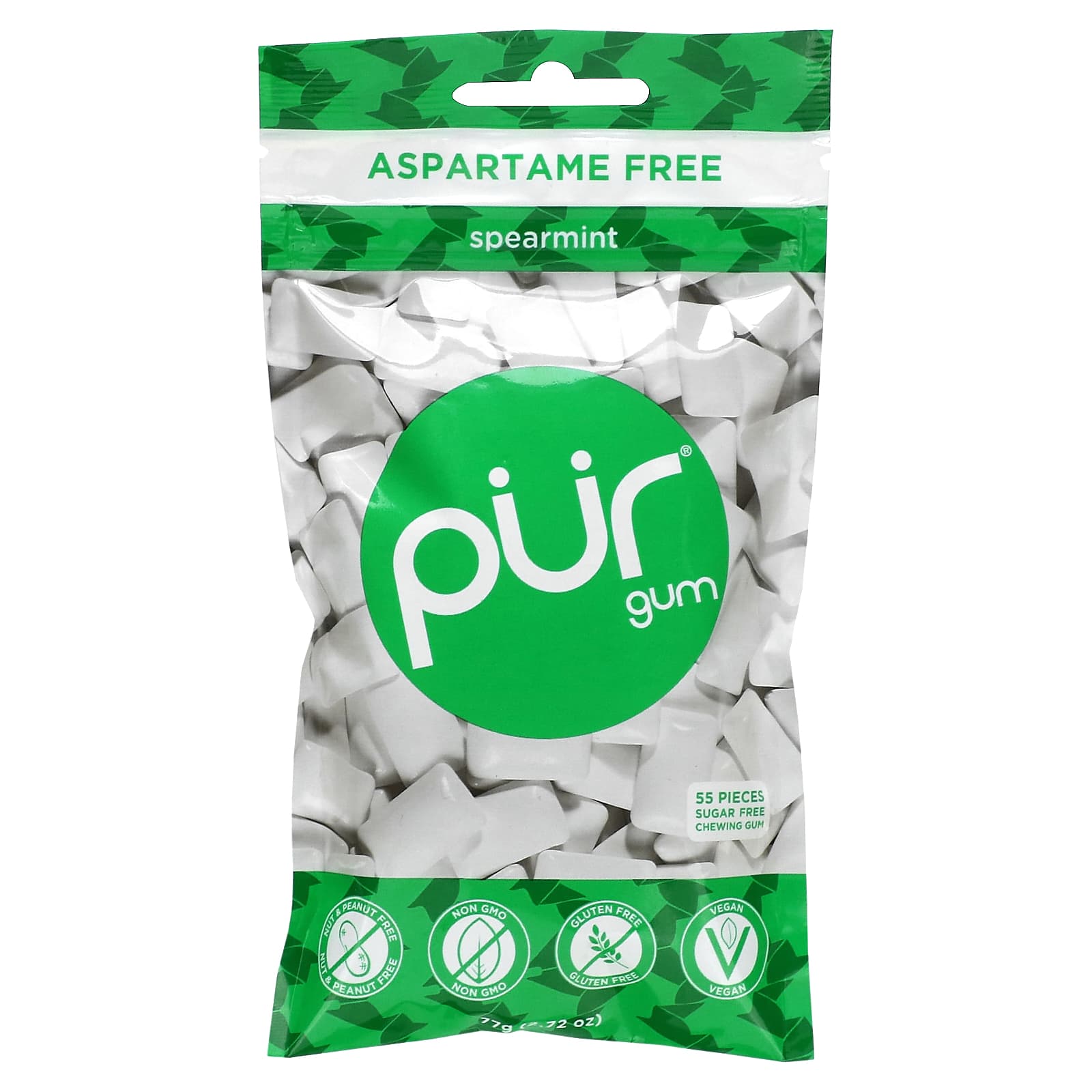 The PUR Company, Chewing Gum, Spearmint, 55 Pieces, 2.72 oz (77 g) - Image 1