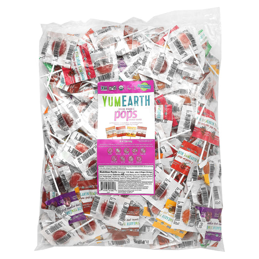 YumEarth, Organic Pops, Vitamin C, Assorted , 3.5 lbs (1,588 g) - Image 1
