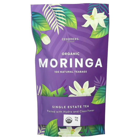 Organic Moringa Tea by Cederberg Tea Co - 100% Natural, USDA Certified, 100 Tea Bags - Image 1