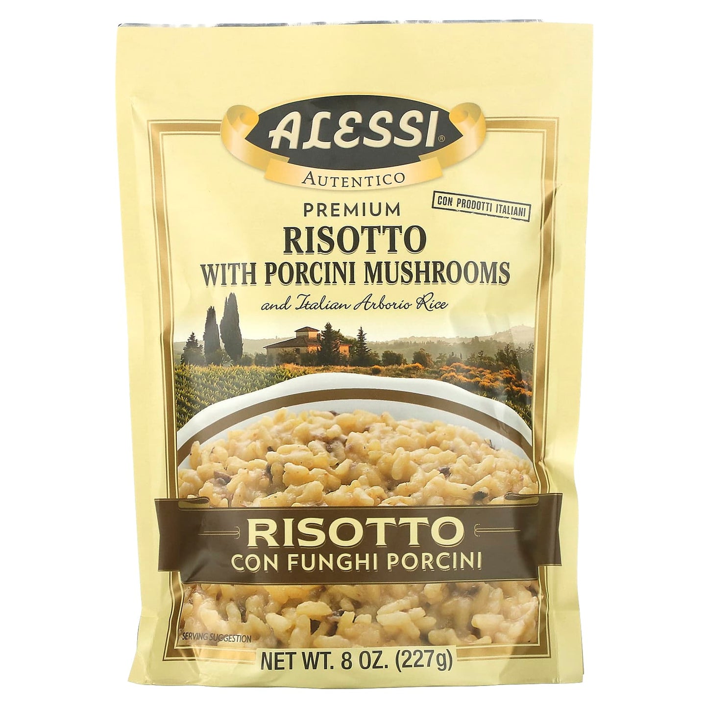 Authentic Italian Risotto with Porcini Mushrooms, 8 oz by Alessi - Image 1