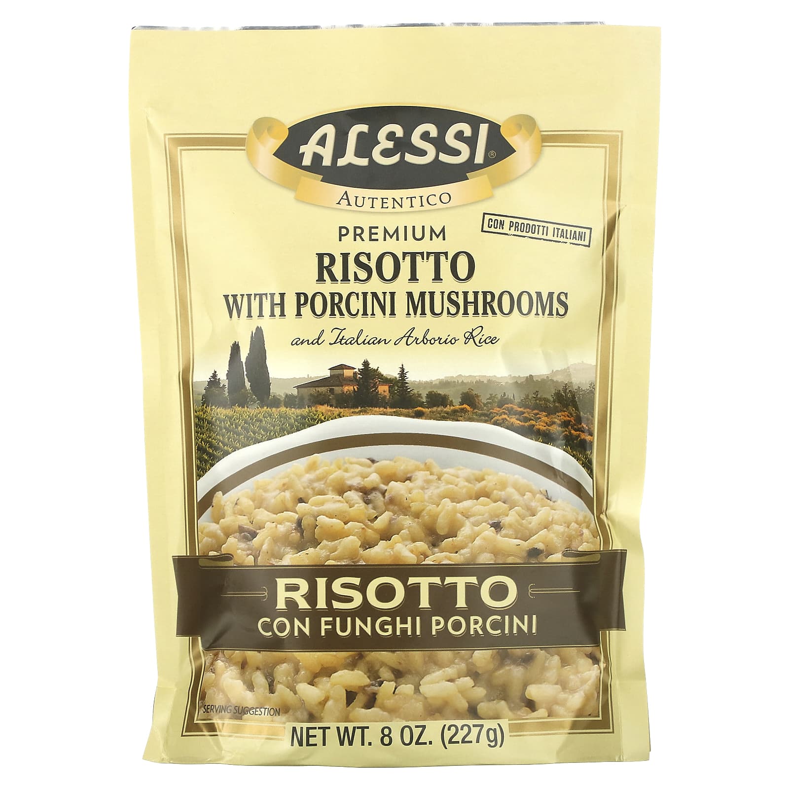 Authentic Italian Risotto with Porcini Mushrooms, 8 oz by Alessi - Image 1