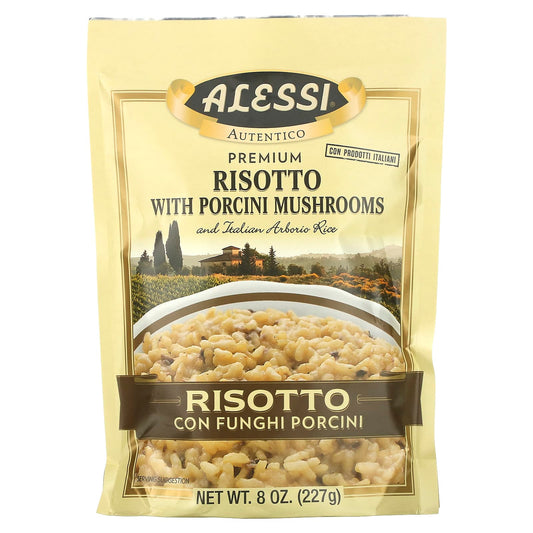 Authentic Italian Risotto with Porcini Mushrooms, 8 oz by Alessi - Image 1