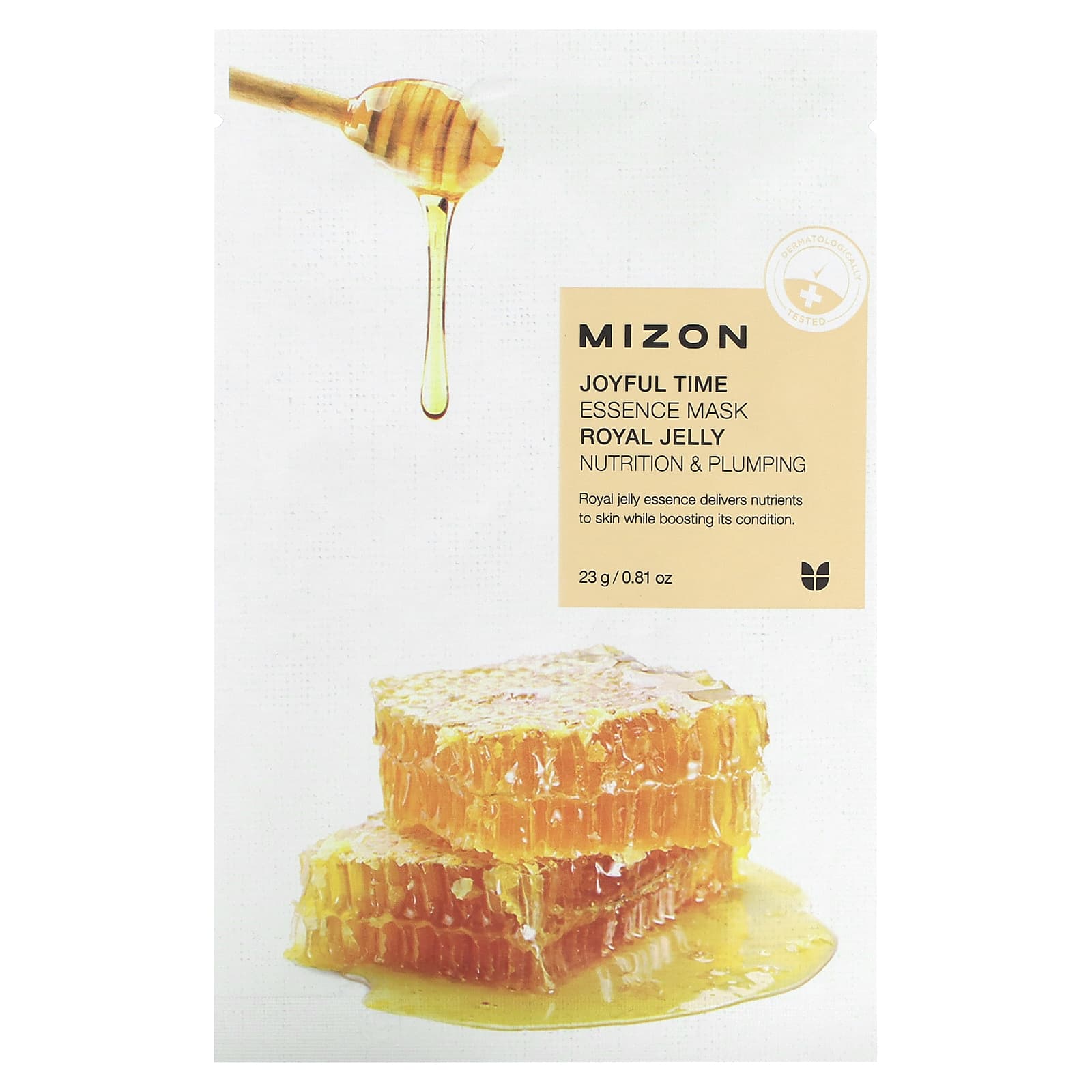 Mizon, Joyful Time Essence Beauty Mask, Royal Jelly, 1 Sheet, 0.81 oz (23 g) - Image 1