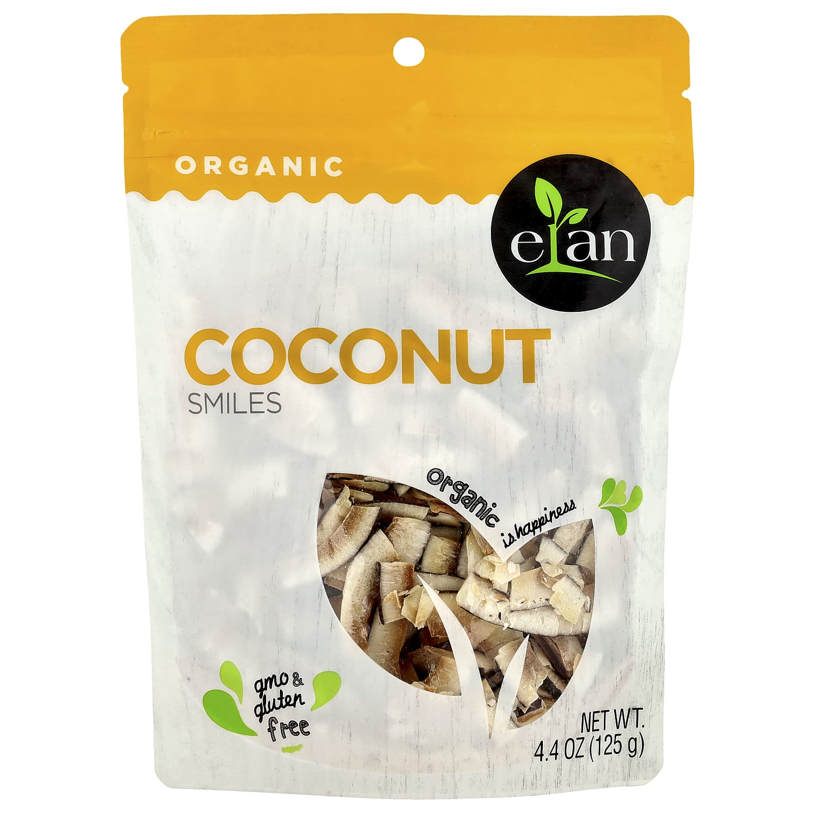 Delicious Organic Coconut Smiles by Elan, 4.4 oz (125 g) | Non-GMO & Gluten-Free - Image 1