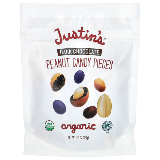 Dark Chocolate Peanut Candy Pieces by Justin's, Organic & Gluten-Free - Image 1