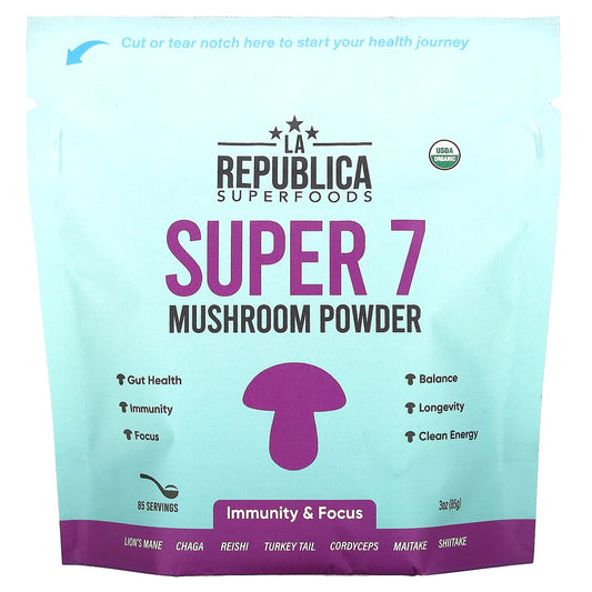 LA Republica, Super 7 Mushroom Powder, 3 oz (85 g) - Image 1