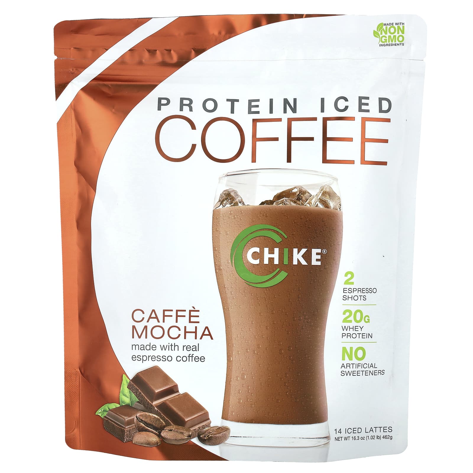Chike Nutrition Protein Iced Coffee, Caffe Mocha, High Protein, 16.3 oz - Image 1