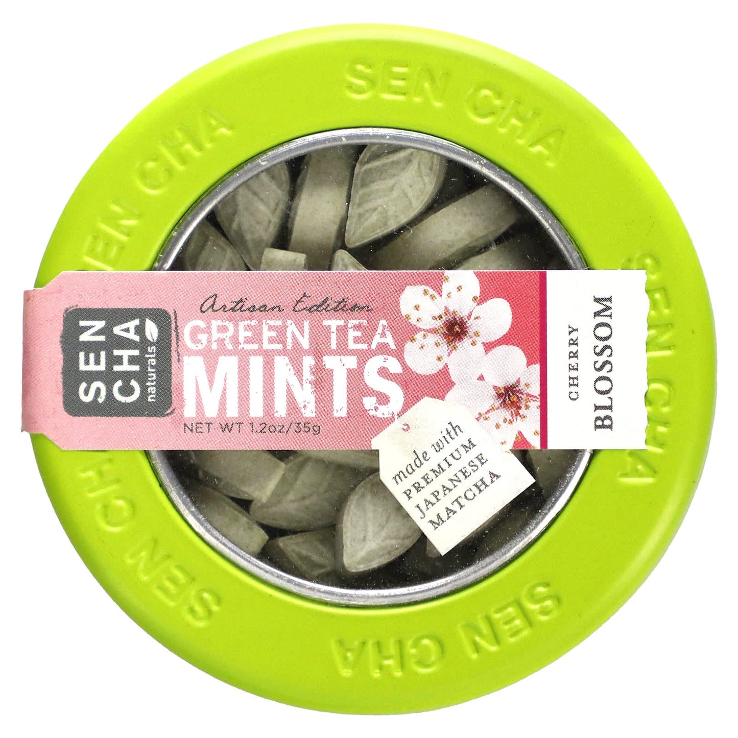 Sencha Naturals, Artisan Edition Green Tea Mints, Cherry Blossom, 1.2 oz (35 g) - Image 1
